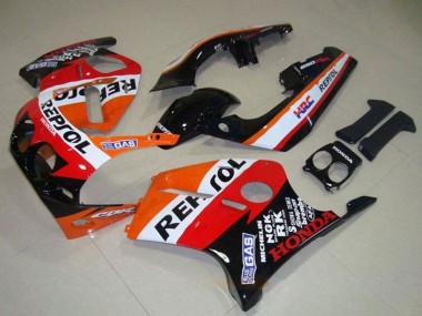 1988-1989 Honda CBR250RR MC19 Motorcycle Fairings - Orange White Red Glossy Black Repsol Canada Suppliers
