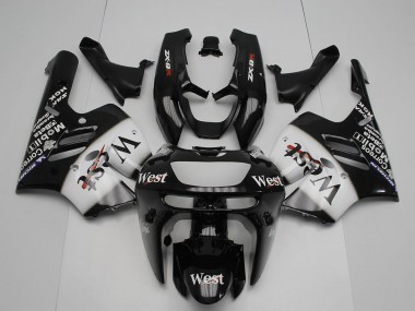 1994-1997 Kawasaki ZX9R Motorcycle Fairings - Glossy Black White West Canada Suppliers