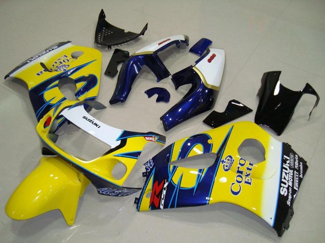 1996-2000 Suzuki GSXR 600 Motorcycle Fairings - White Yellow Blue Corona Canada Suppliers
