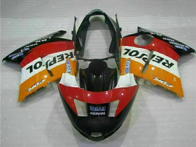 1996-2007 Honda CBR1100XX Blackbird Motorcycle Fairing - Orange White Red Glossy Black Repsol Canada Suppliers