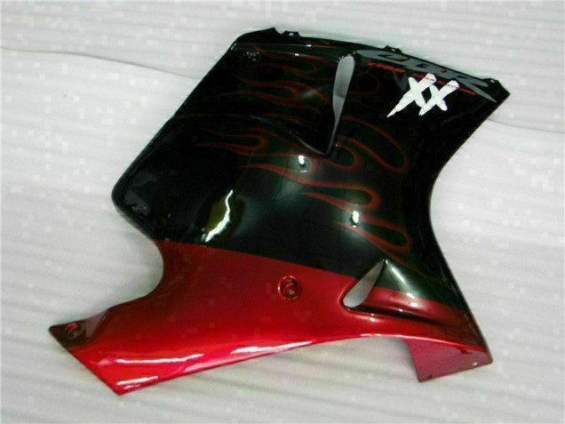 1996-2007 Honda CBR1100XX Blackbird Abs Motorcycle Fairing - Glossy Black Red Flame Canada Suppliers