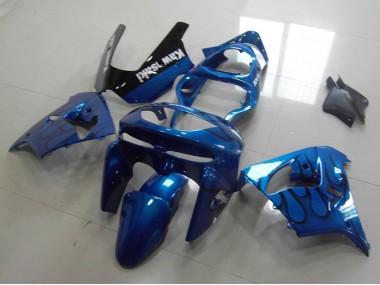 1998-1999 Kawasaki ZX9R Motorcycle Fairings - Blue Black Flame Canada Suppliers