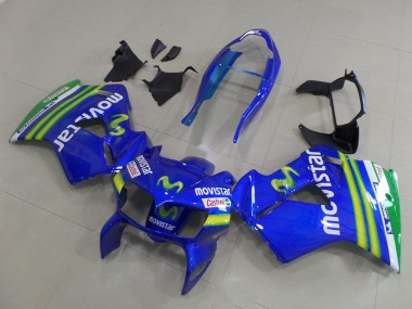 1998-2001 Honda VFR 800 Motorcycle Fairings - Blue Green White MoviStar Canada Suppliers