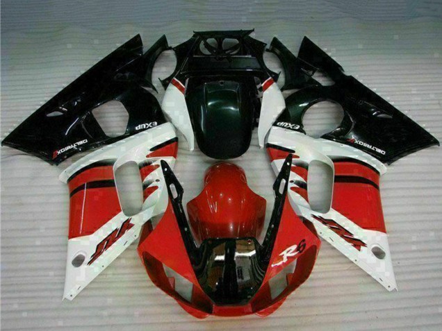 1998-2002 Yamaha YZF R6 Motorcycle Fairing - White Red Glossy Black Canada Suppliers