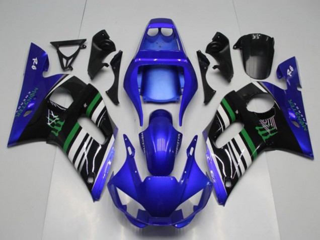 1998-2002 Yamaha YZF R6 Motorcycle Fairings - Blue White Green Black Monster Canada Suppliers