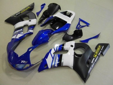 1998-2002 Yamaha YZF R6 Motorcycle Fairings - White Blue Matte Black Motul Michelin Canada Suppliers