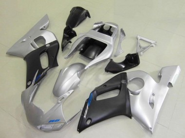 1998-2002 Yamaha YZF R6 Motorcycle Fairings - Silver Matte Black Blue Decal Canada Suppliers