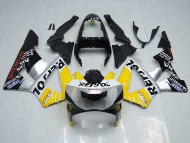 2000-2001 Honda CBR900RR 929 Motorcycle Fairing - Yellow Silver Glossy Black Repsol Canada Suppliers