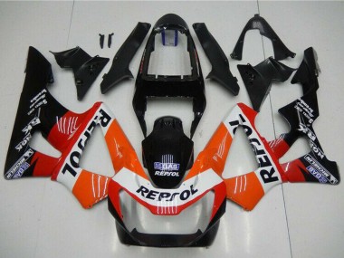2000-2001 Honda CBR900RR 929RR Motorcycle Fairings - Orange White Red Glossy Black Repsol Canada Suppliers