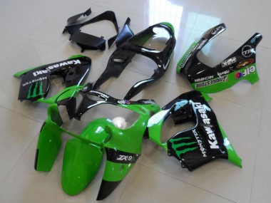2000-2001 Kawasaki ZX9R Motorcycle Fairings - Glossy Black Green Monster Canada Suppliers