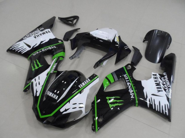 2000-2001 Yamaha YZF R1 Motorcycle Fairings - White Black Green Monster Canada Suppliers