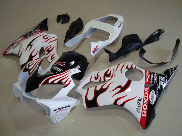 2001-2003 Honda CBR600 F4i Motorcycle Fairings - White Red Glossy Black Flame Canada Suppliers