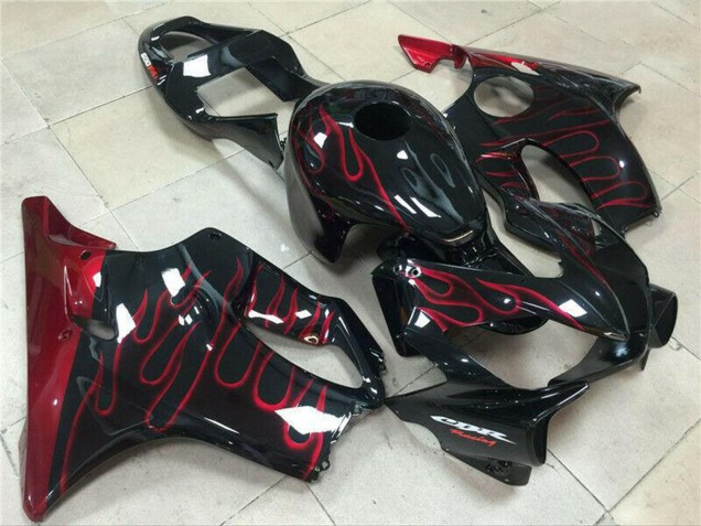 2001-2003 Honda CBR600 F4i Motorcycle Fairing - Glossy Black Red Flame Canada Suppliers