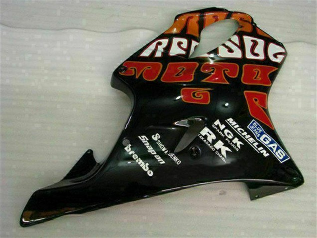 2001-2003 Honda CBR600 F4i Motorcycle Fairings - Yellow Orange Glossy Black Rossi 46 Canada Suppliers