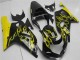 2001-2003 Suzuki GSXR 600/750 Motorcycle Fairings - Glossy Black Yellow Flame Canada Suppliers