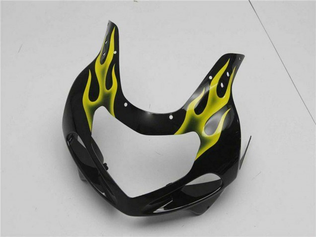 2001-2003 Suzuki GSXR 600/750 Motorcycle Fairings - Glossy Black Yellow Flame Canada Suppliers