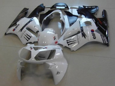 2002-2006 Kawasaki ZX12R Motorcycle Fairings - White Glossy Black Monster Canada Suppliers