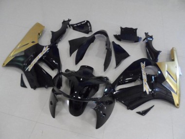 2002-2006 Kawasaki ZX12R Motorcycle Fairing Kits - Glossy Black Gold Canada Suppliers