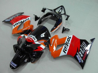 2002-2013 Honda VFR 800 Motorcycle Fairing - Orange White Red Glossy Black Repsol Canada Suppliers
