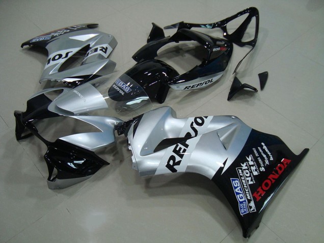 2002-2013 Honda VFR 800 Motorcycle Fairing - Silver Glossy Black Repsol Canada Suppliers