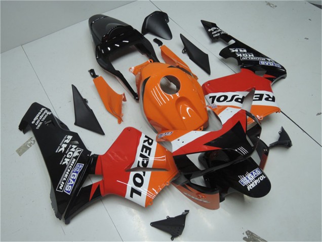 2003-2004 Honda CBR600RR Motorcycle Fairing Kits - Orange White Red Glossy Black Repsol Canada Suppliers
