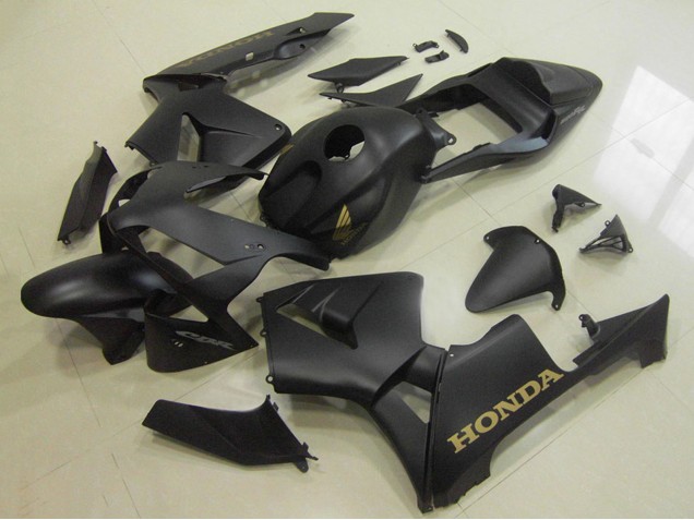2003-2004 Honda CBR600RR Motorcycle Fairings - Matte Black Gold Decal Canada Suppliers
