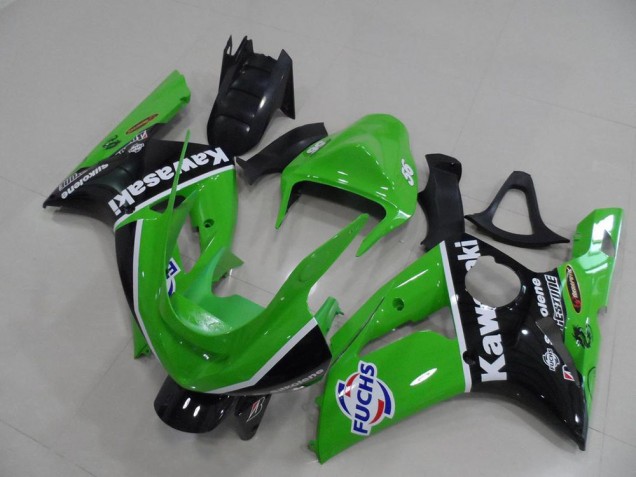 2003-2004 Kawasaki ZX6R Motorcycle Fairings - Green White Black Fuchs Canada Suppliers