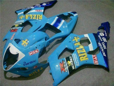 2003-2004 Suzuki GSXR 1000 Motorcycle Fairings - Blue White Yellow Rizla Canada Suppliers