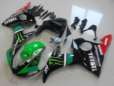 2003-2004 Yamaha YZF R6 Motorcycle Fairings - Glossy Black Red Green Monster Motul Canada Suppliers