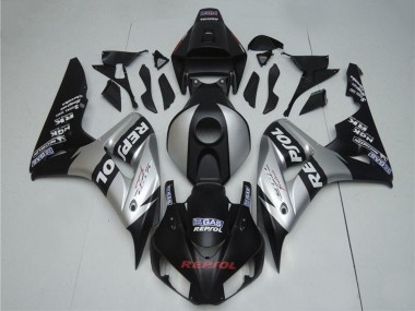 2004-2005 Honda CBR1000RR Motorcycle Fairings - Silver Glossy Black Repsol Canada Suppliers