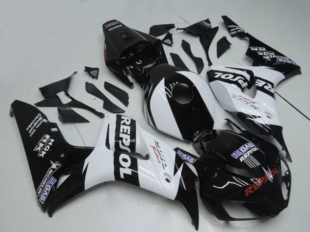 2004-2005 Honda CBR1000RR Motorcycle Fairings - White Glossy Black Repsol Canada Suppliers