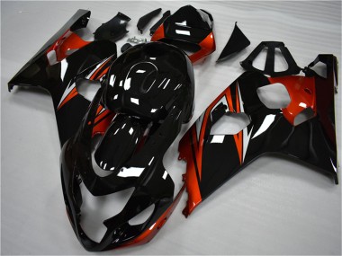 2004-2005 Suzuki GSXR 600/750 Motorcycle Fairings - Glossy Black Red Stripe Canada Suppliers