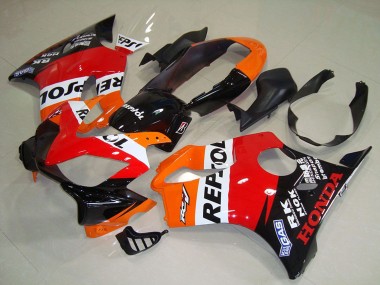 2004-2007 Honda CBR600 F4i Motorcycle Fairing - Orange White Red Glossy Black Repsol Canada Suppliers