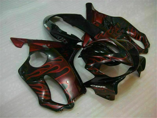 2004-2007 Honda CBR600 F4i Motorcycle Fairings - Glossy Black Red Flame Canada Suppliers