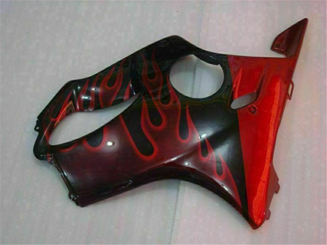 2004-2007 Honda CBR600 F4i Motorcycle Fairings - Glossy Black Red Flame Canada Suppliers