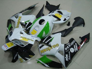 2005-2006 Honda CBR600RR Motorcycle Fairings - White Green Yellow Glossy Black Hannspree Canada Suppliers
