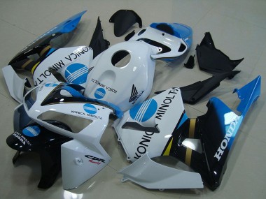 2005-2006 Honda CBR600RR Motorcycle Fairings - White Blue Glossy Black Konica Minolta Canada Suppliers