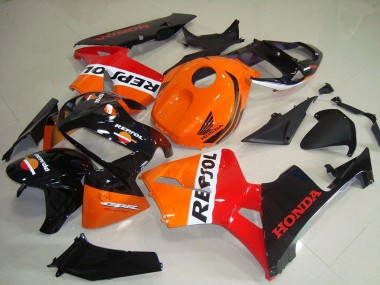 2005-2006 Honda CBR600RR Motorcycle Fairing Kits - Orange White Red Glossy Black Repsol Canada Suppliers