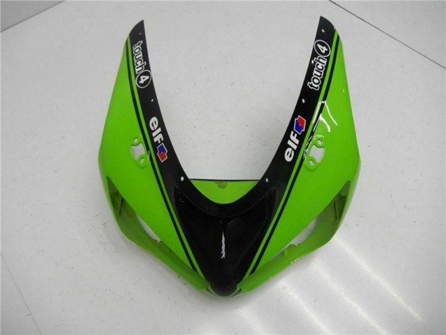 2005-2006 Kawasaki ZX6R Motorcycle Fairings - Green Glossy Black Elf Canada Suppliers