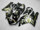 2005-2006 Kawasaki ZX6R Motorcycle Fairings - Glossy Black White Gold Lucky Strike Canada Suppliers
