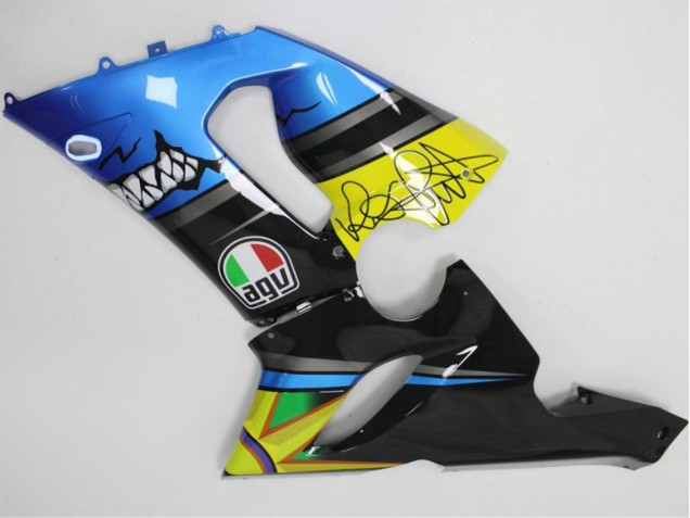 2005-2006 Kawasaki ZX6R Motorcycle Fairings - Blue Yellow Black Shark Canada Suppliers