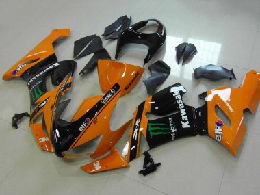 2005-2006 Kawasaki ZX6R Motorcycle Fairings - Orange Black Green Monster Canada Suppliers