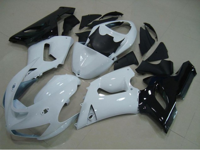 2005-2006 Kawasaki ZX6R Motorcycle Fairing - White Black Canada Suppliers