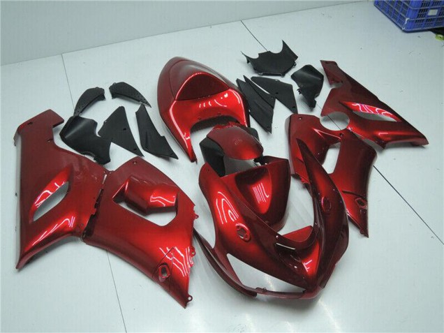 2005-2006 Kawasaki ZX6R Motorcycle Fairings - Candy Red Canada Suppliers