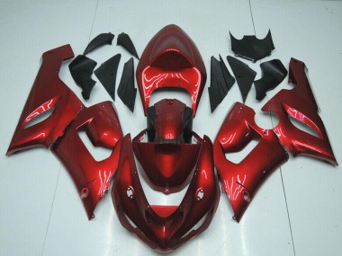 2005-2006 Kawasaki ZX6R Motorcycle Fairings - Candy Red Canada Suppliers