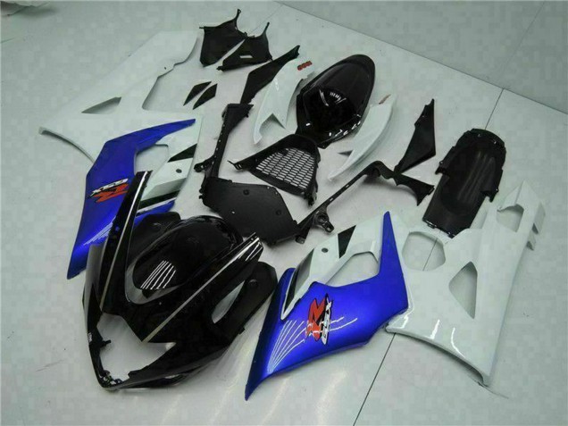 2005-2006 Suzuki GSXR 1000 Motorcycle Fairing - White Blue Glossy Black Canada Suppliers