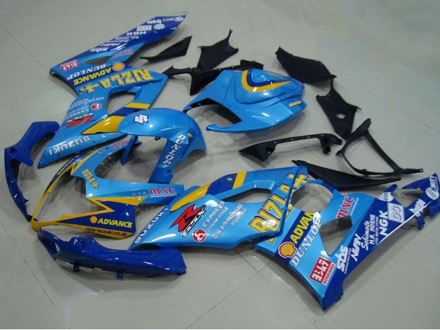 2005-2006 Suzuki GSXR 1000 Motorcycle Fairings - Blue Gold Rizla Canada Suppliers