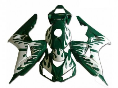 2006-2007 Honda CBR1000RR Motorcycle Fairings - White Green Flame Canada Suppliers