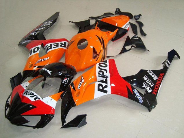 2006-2007 Honda CBR1000RR Motorcycle Fairings - Orange White Red Glossy Black New Repsol Canada Suppliers