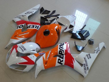 2006-2007 Honda CBR1000RR Motorcycle Fairing - Orange White Red Glossy Black Repsol Canada Suppliers